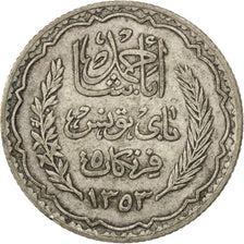 TUNISIA, 5 Francs, 1936, Paris, KM #261, VF(30-35), Silver, 4.93