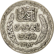 TUNISIA, 5 Francs, 1936, Paris, KM #261, VF(30-35), Silver, 4.92
