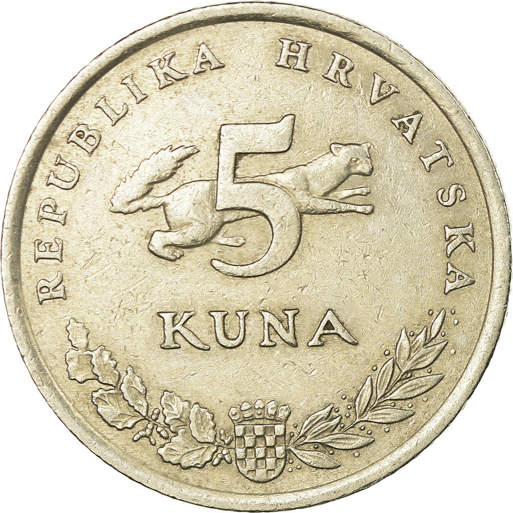 Moneda, Croacia, 5 Kuna, 1996, MBC, Cobre - níquel - cinc, KM:23