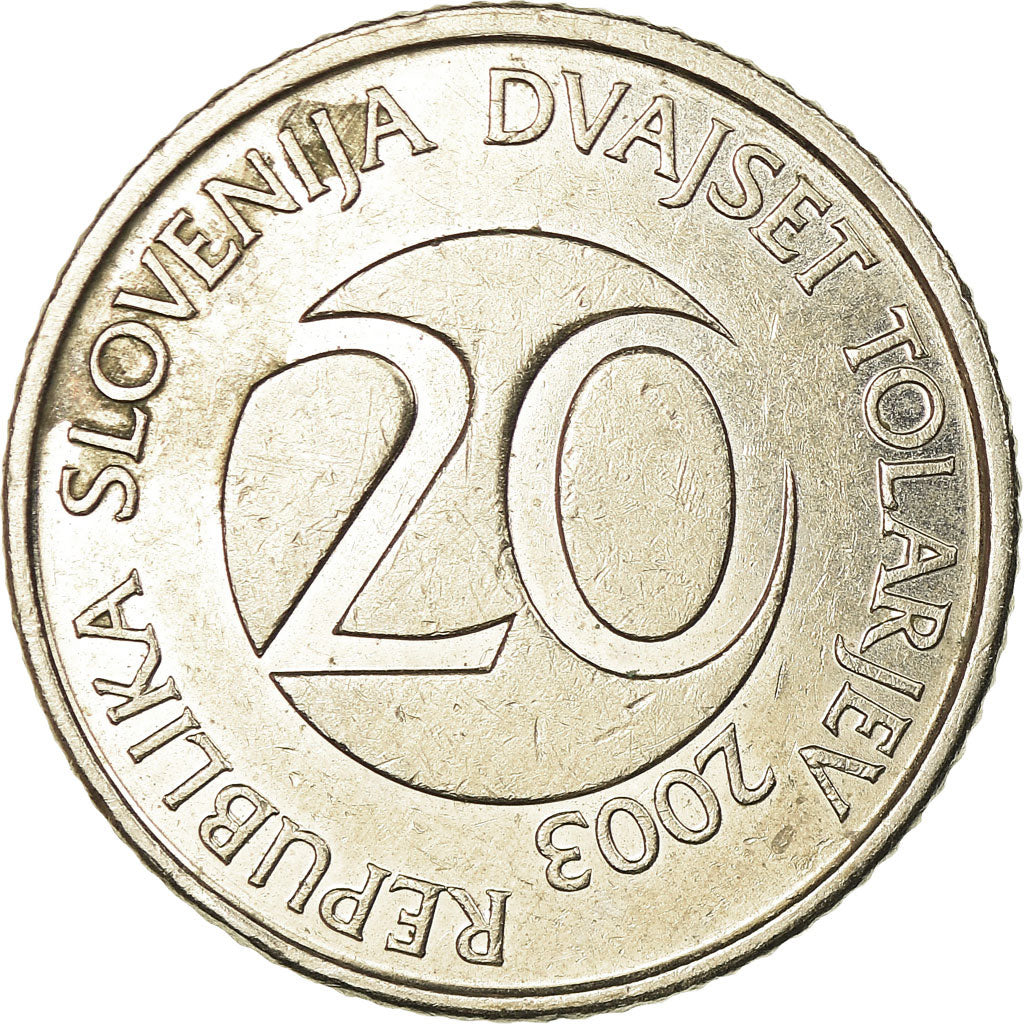 Coin, Slovenia, 20 Stotinov, 2003, EF(40-45), Aluminum, KM:8