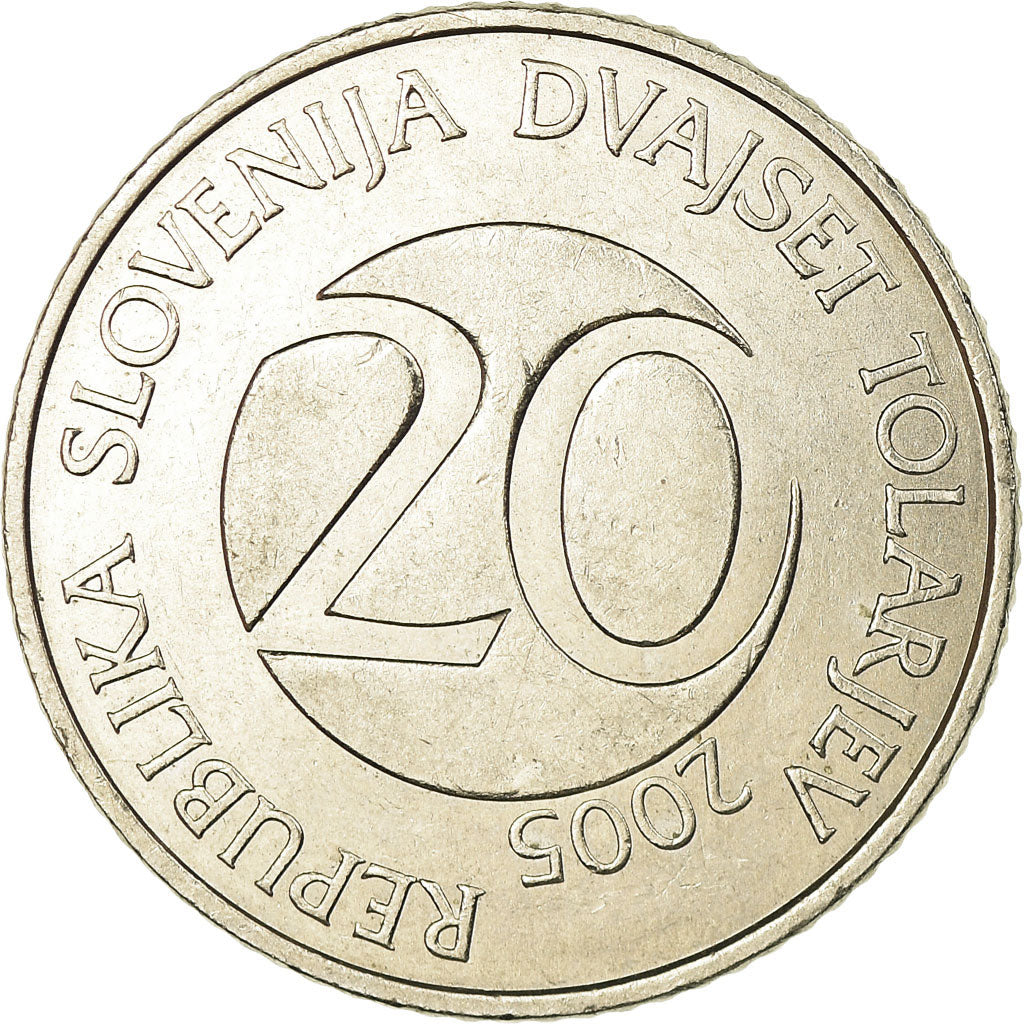 Moneta, Slovenia, 20 Tolarjev, 2005, Kremnica, BB, Rame-nichel, KM:51