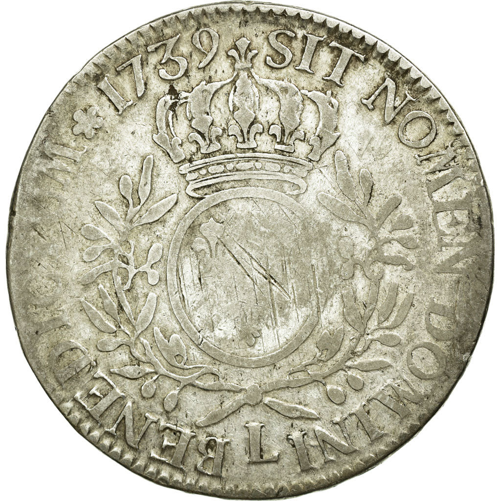 Coin, France, Louis XV, Écu aux branches d'olivier, Ecu, 1739, Bordeaux