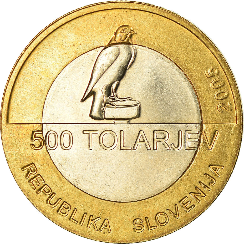 Coin, Slovenia, 500 Tolarjev, 2005, EF(40-45), Bi-Metallic, KM:63