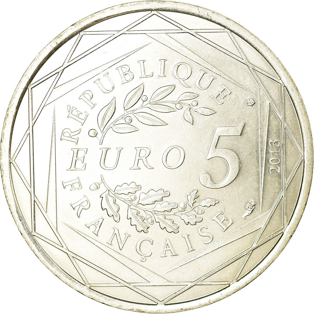France, 5 Euro, Fraternité, 2013, AU(55-58), Silver