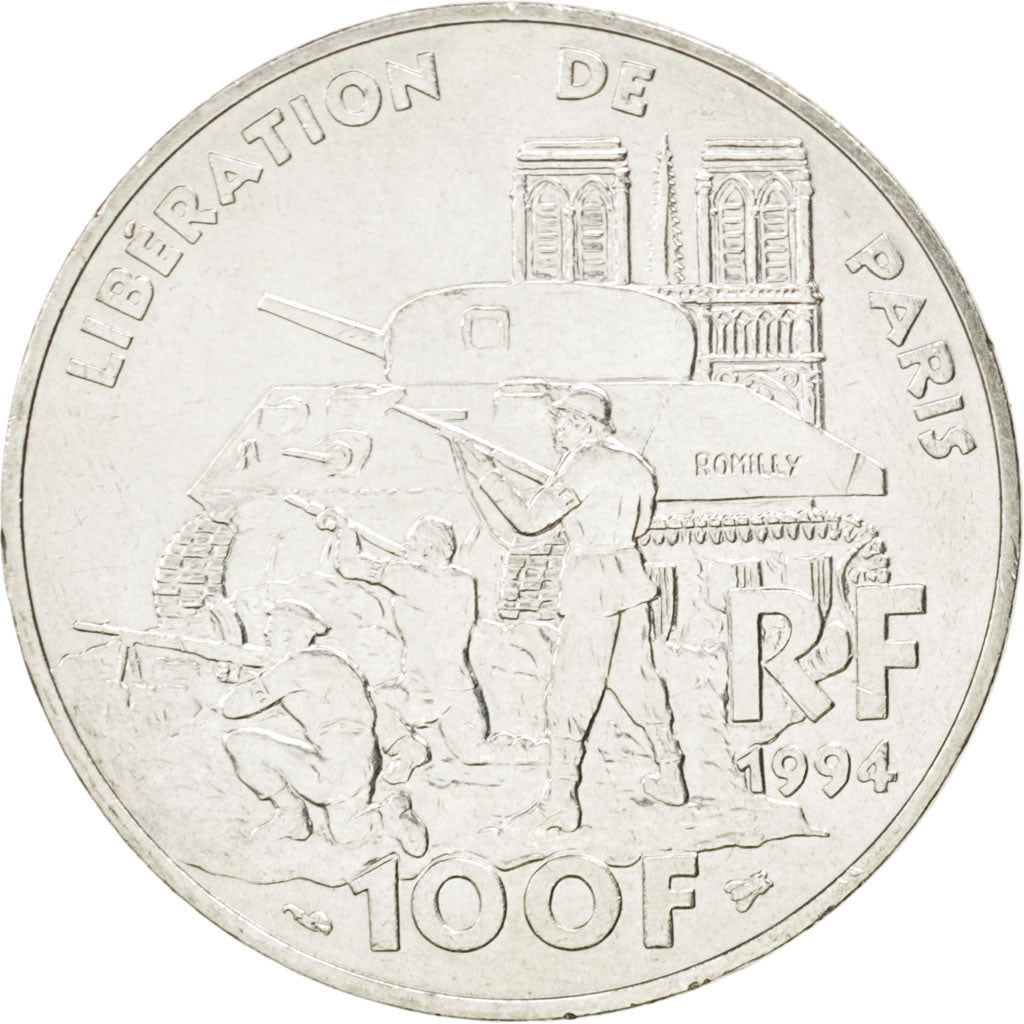 FRANCE, Libération de Paris, 100 Francs, 1994, KM #1045.1, EF(40-45), Silver, 31