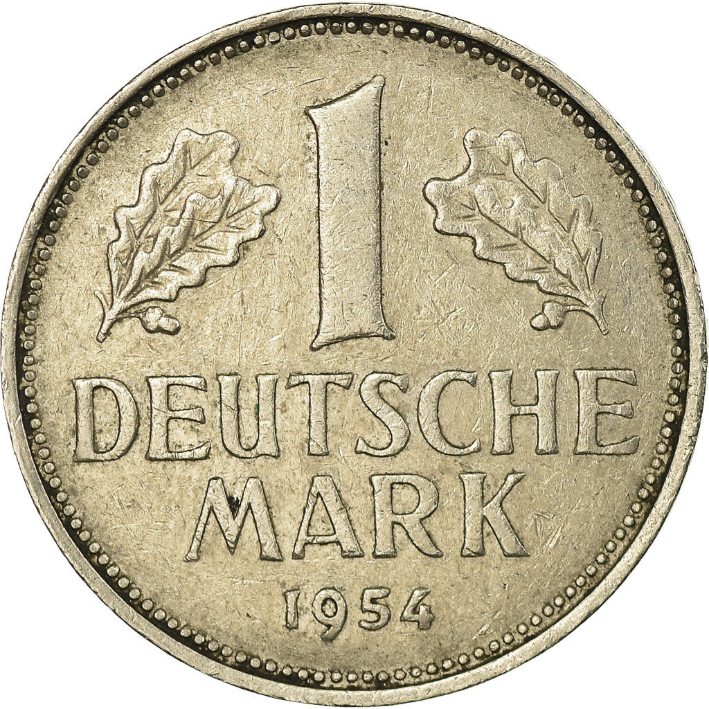 Moneta, GERMANIA - REPUBBLICA FEDERALE, Mark, 1954, Stuttgart, BB, Rame-nichel