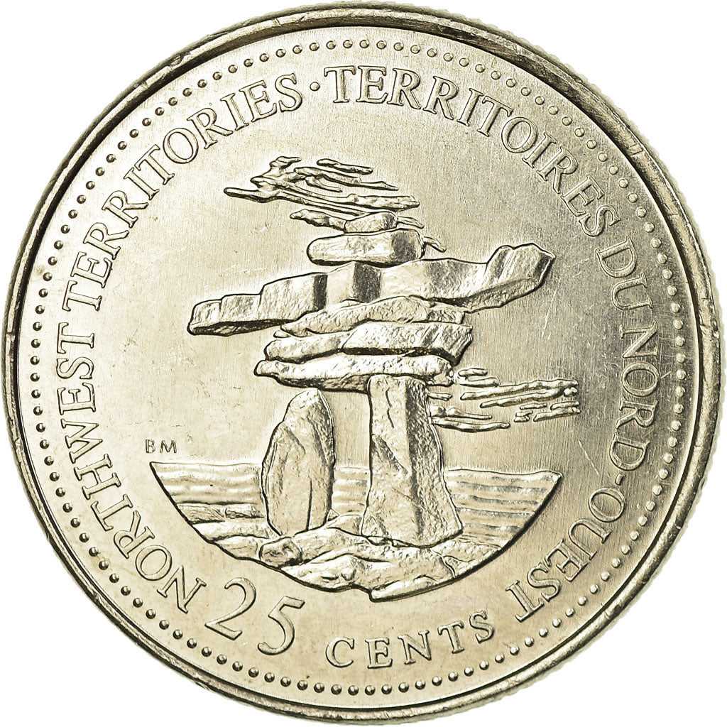Coin, Canada, Elizabeth II, Northwest Territories, 25 Cents, 1992, Royal