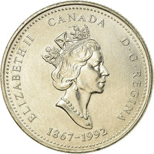 Coin, Canada, Elizabeth II, 25 Cents, 1992, Royal Canadian Mint, Ottawa