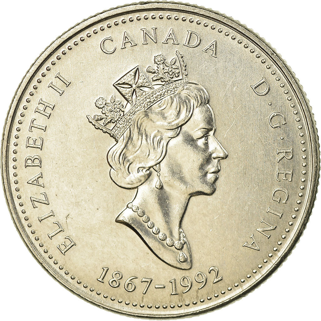 Monnaie, Canada, Elizabeth II, British Columbia, 25 Cents, 1992, Royal Canadian