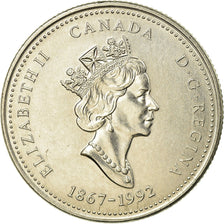 Monnaie, Canada, Elizabeth II, British Columbia, 25 Cents, 1992, Royal Canadian