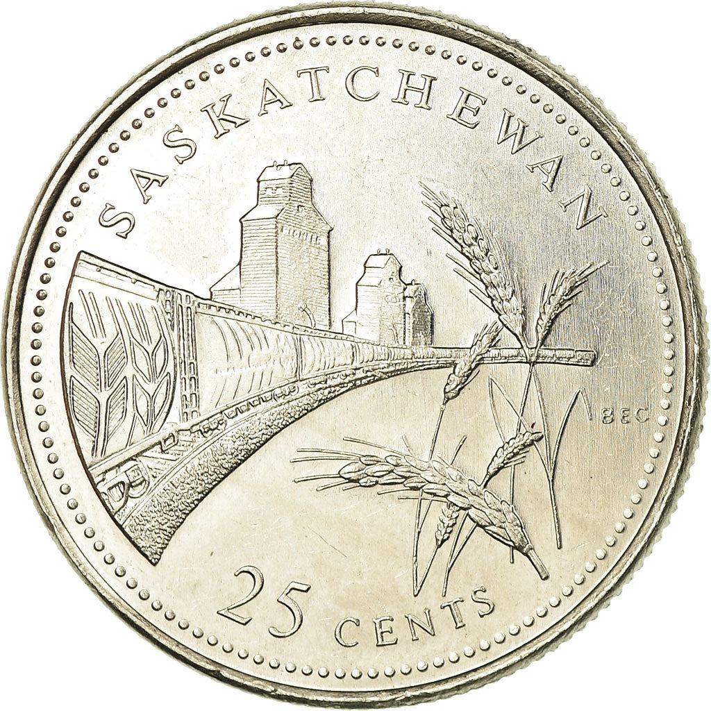 Coin, Canada, Elizabeth II, Saskatchewan, 25 Cents, 1992, Royal Canadian Mint