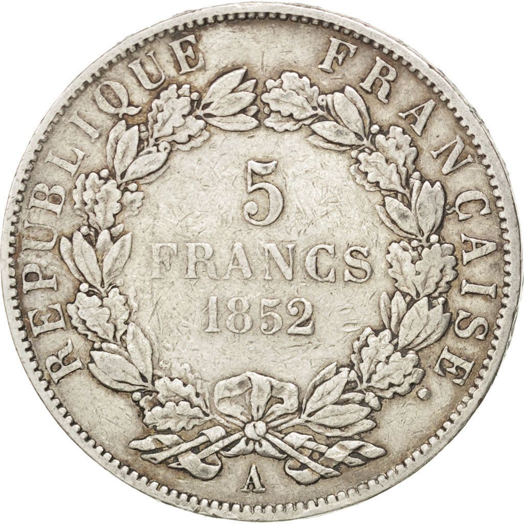 Deuxième République, 5 Francs 1852 A, KM 773.1