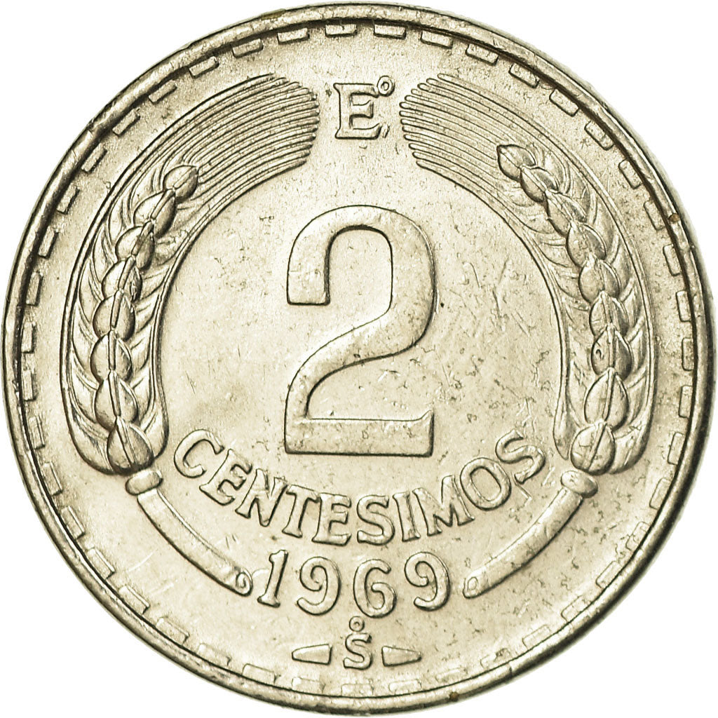 Münze, Chile, 2 Centesimos, 1969, SS, Aluminum-Bronze, KM:193