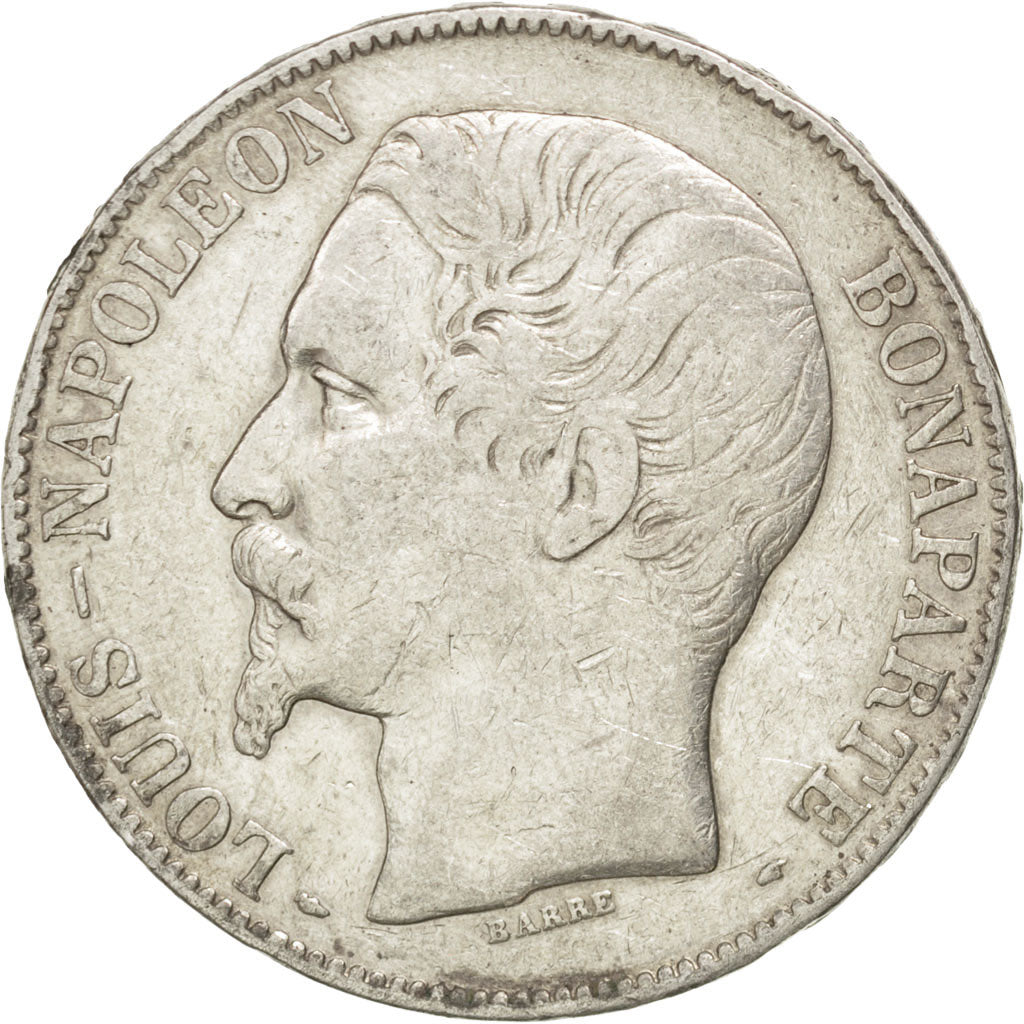 FRANCE, Napoléon III, 5 Francs, 1852, Paris, KM #773.1, VF(30-35), Silver, G...