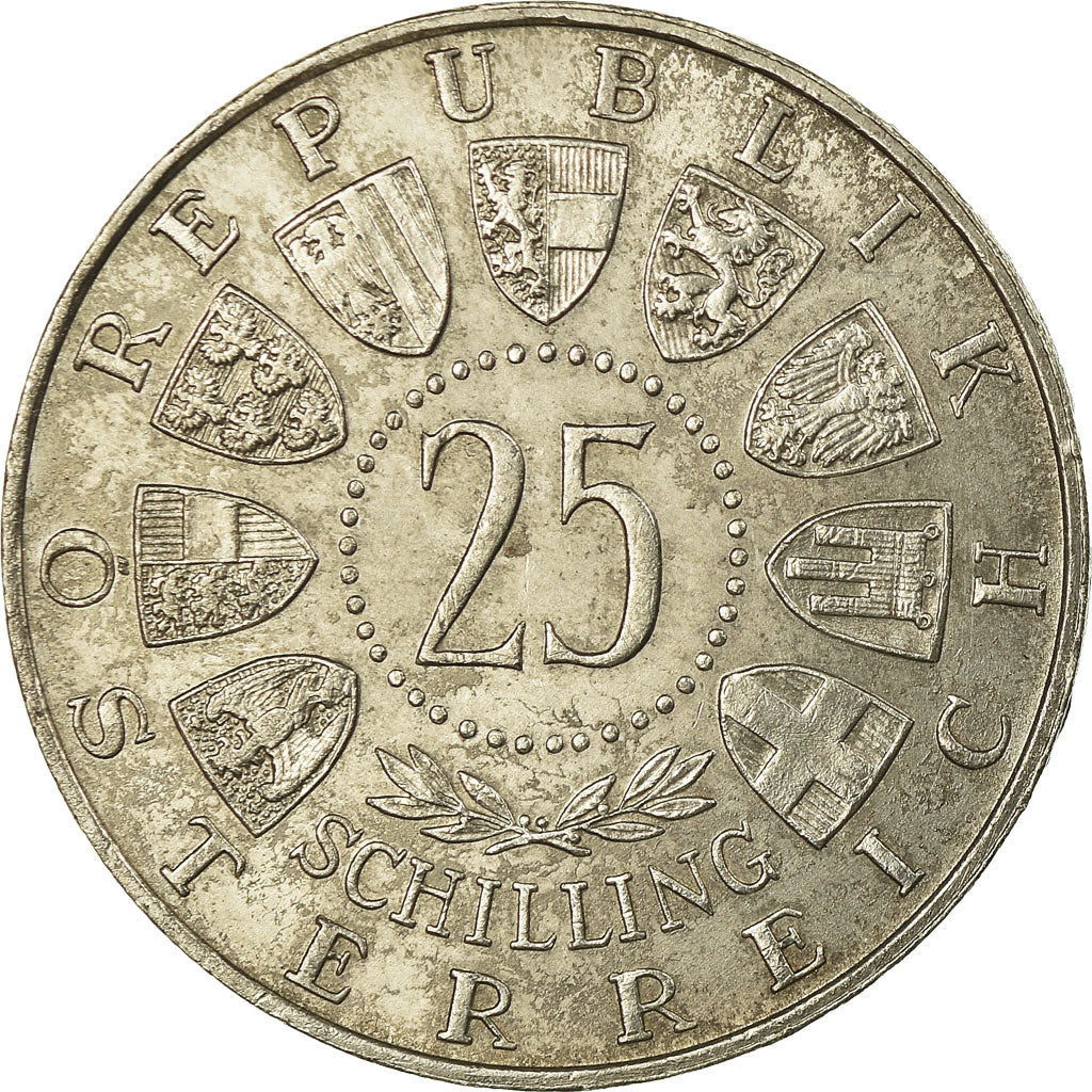 Coin, Austria, 25 Schilling, 1956, EF(40-45), Silver, KM:2881