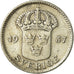 Coin, Sweden, Gustaf V, 25 Öre, 1937, VF(30-35), Silver, KM:785
