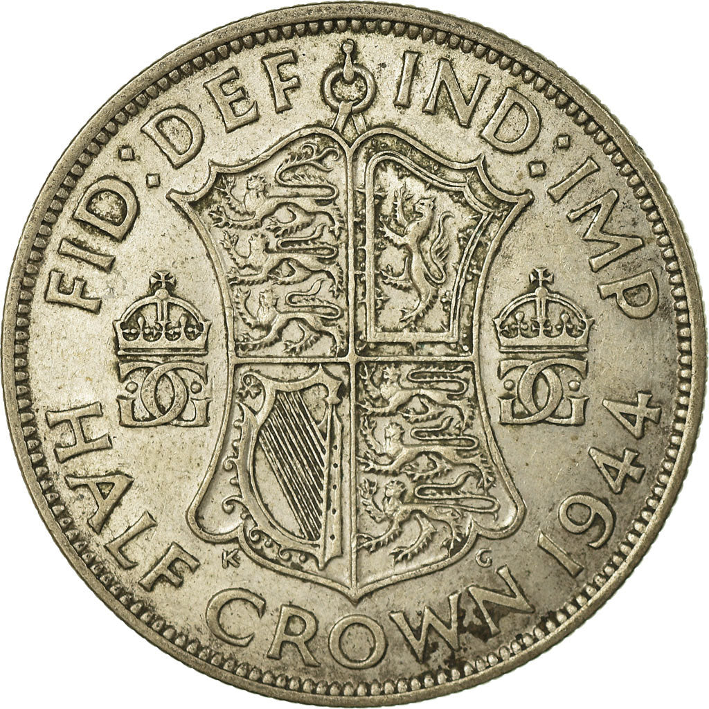 Coin, Great Britain, George VI, 1/2 Crown, 1944, EF(40-45), Silver, KM:856