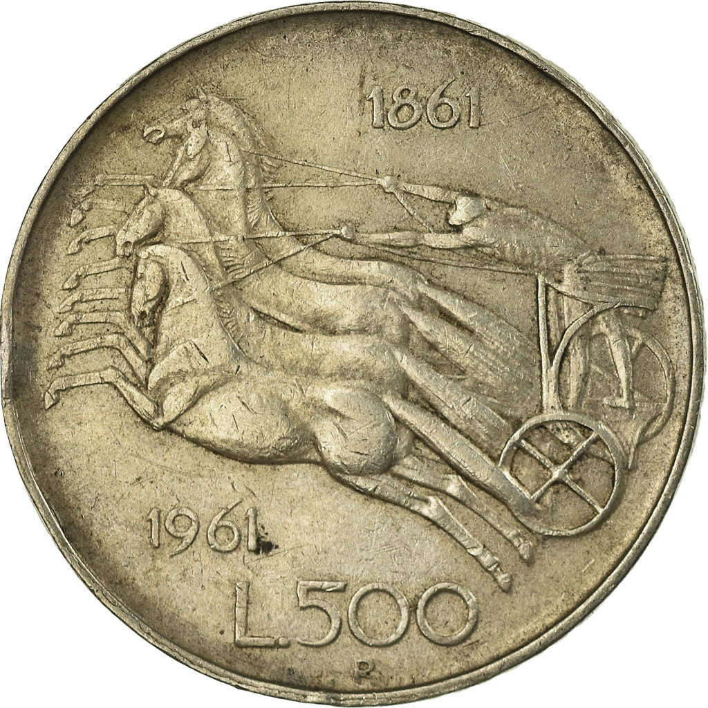 Coin, Italy, 500 Lire, 1961, Rome, EF(40-45), Silver, KM:99