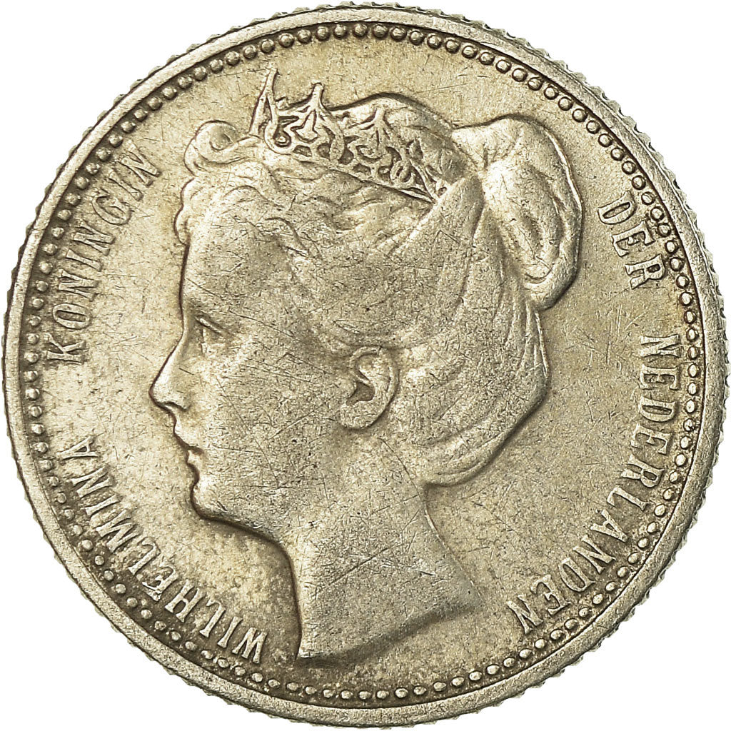 Coin, Netherlands, Wilhelmina I, 25 Cents, 1906, EF(40-45), Silver, KM:120.2