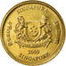 Coin, Singapore, 5 Cents, 2009, Singapore Mint, EF(40-45), Aluminum-Bronze