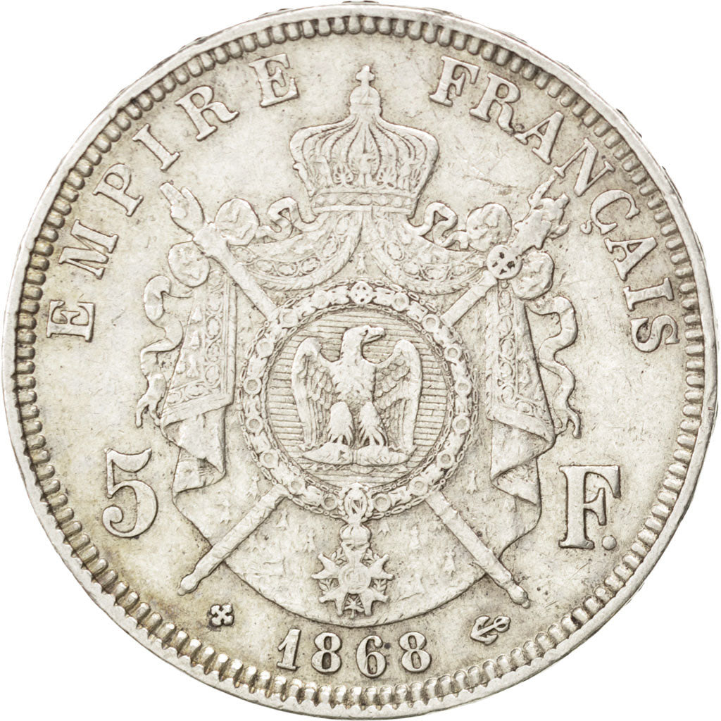 Monnaie, France, Napoléon III, 5 Francs, 1868, Strasbourg, TTB, Argent