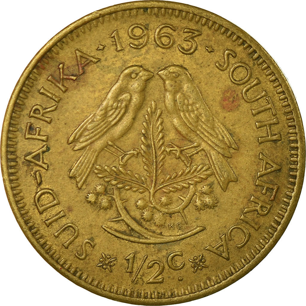 Coin, South Africa, 1/2 Cent, 1963, EF(40-45), Brass, KM:56