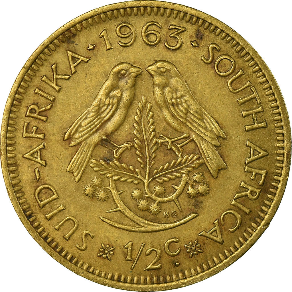 Coin, South Africa, 1/2 Cent, 1963, EF(40-45), Brass, KM:56
