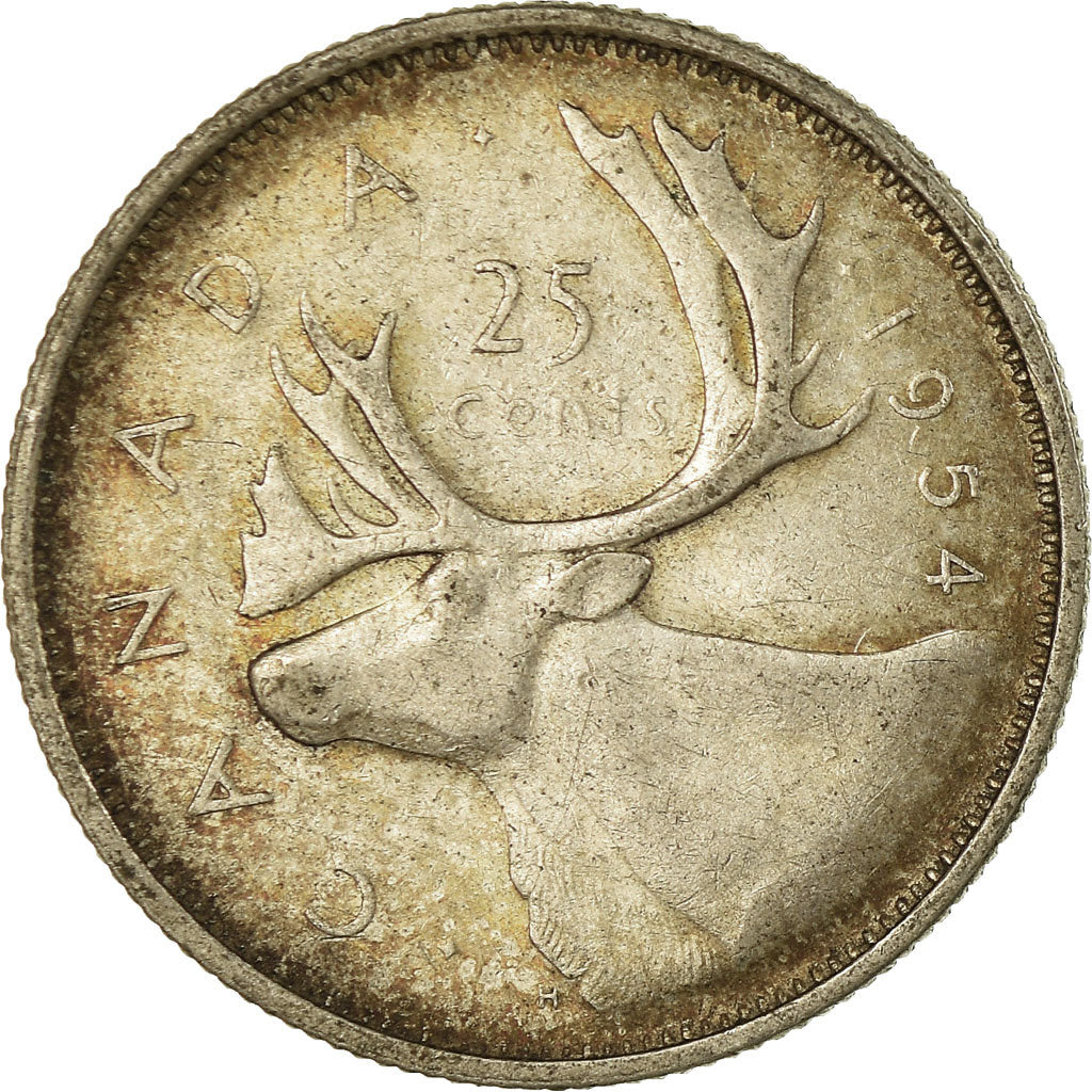 Coin, Canada, Elizabeth II, 25 Cents, 1954, Royal Canadian Mint, Ottawa
