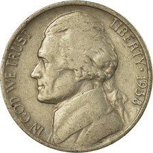 Münze, Vereinigte Staaten, Jefferson Nickel, 5 Cents, 1938, U.S. Mint