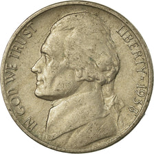Moneta, Stati Uniti, Jefferson Nickel, 5 Cents, 1938, U.S. Mint, Philadelphia