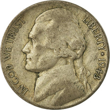 Moneta, USA, Jefferson Nickel, 5 Cents, 1943, U.S. Mint, Philadelphia