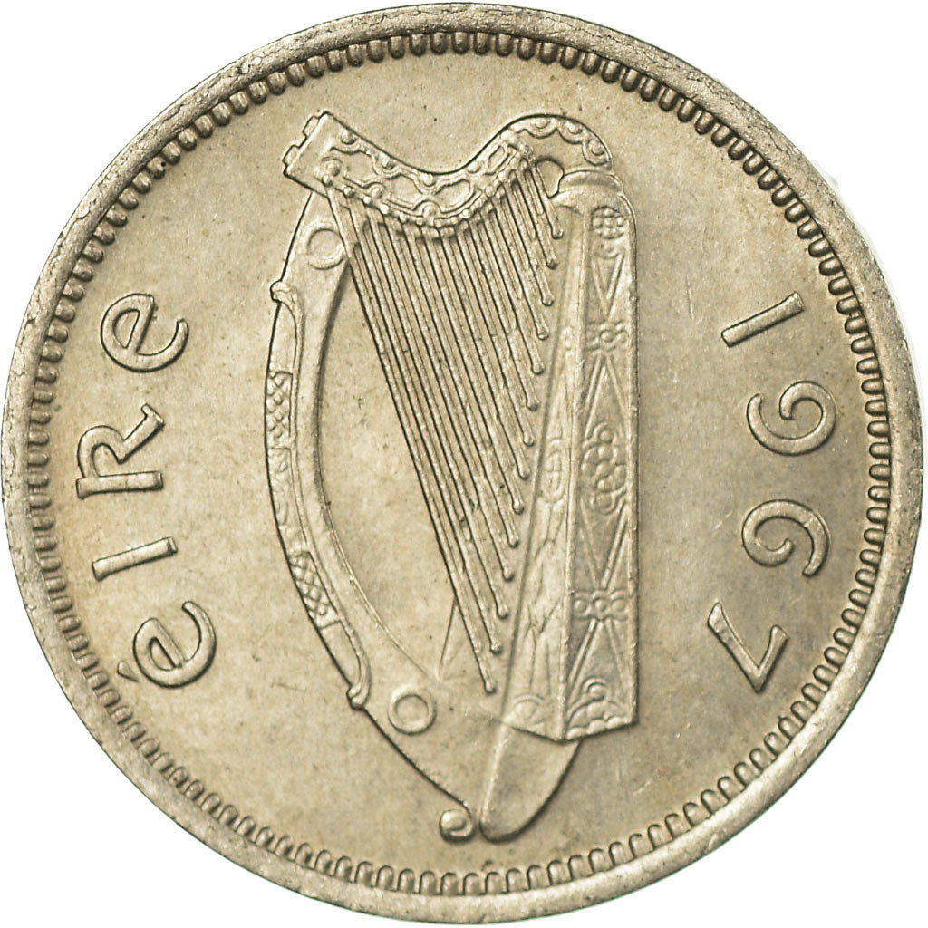 Münze, IRELAND REPUBLIC, 3 Pence, 1967, SS, Copper-nickel, KM:12a