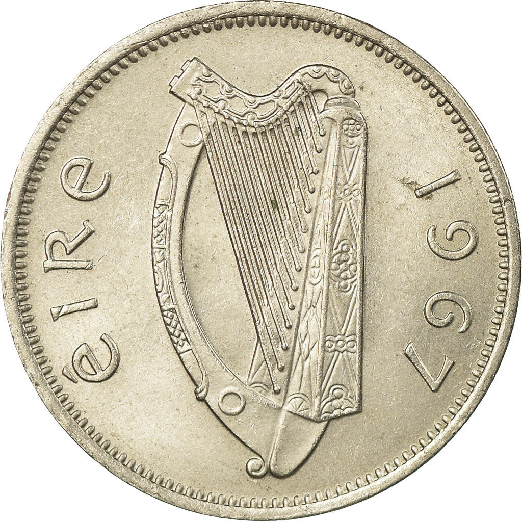 Coin, IRELAND REPUBLIC, 6 Pence, 1967, AU(55-58), Copper-nickel, KM:13a
