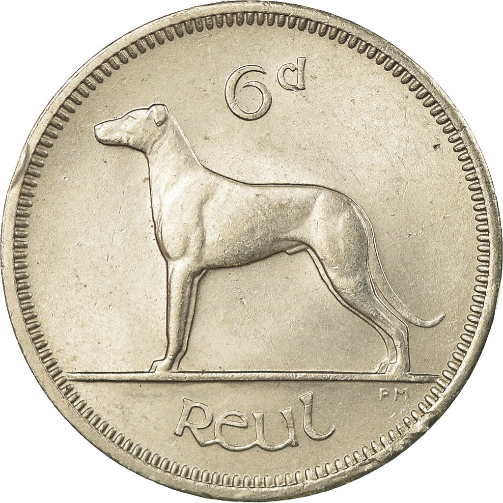 Coin, IRELAND REPUBLIC, 6 Pence, 1967, AU(55-58), Copper-nickel, KM:13a