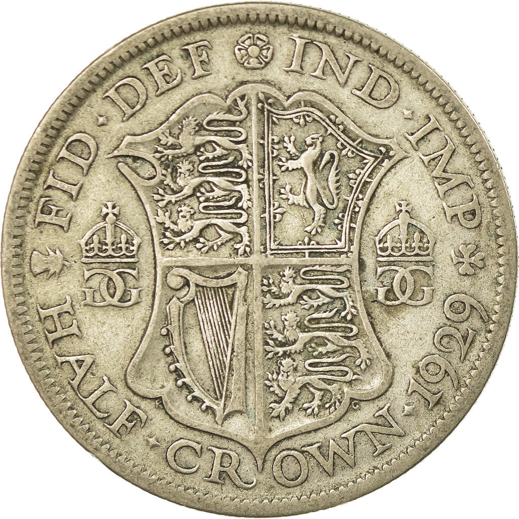 Coin, Great Britain, George V, 1/2 Crown, 1929, VF(20-25), Silver, KM:835