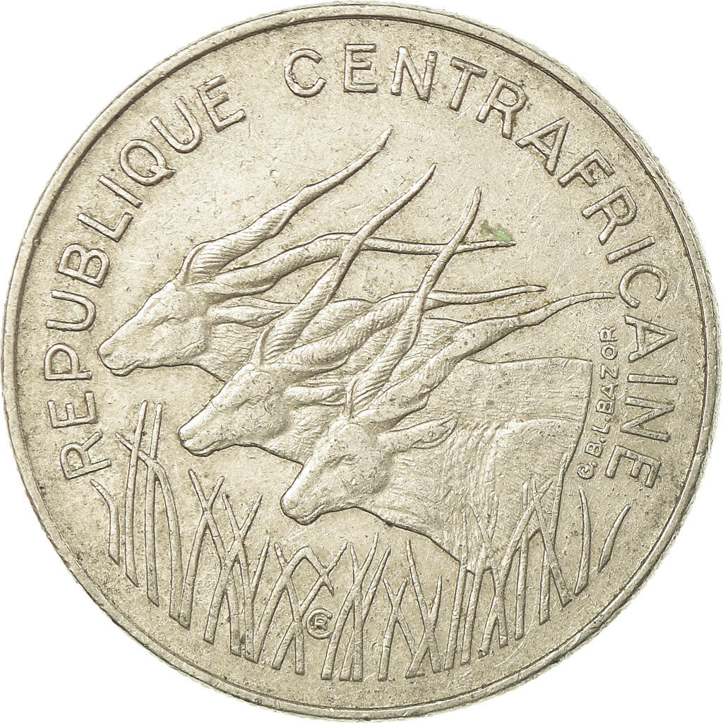 Coin, Central African Republic, 100 Francs, 1982, EF(40-45), Nickel, KM:7