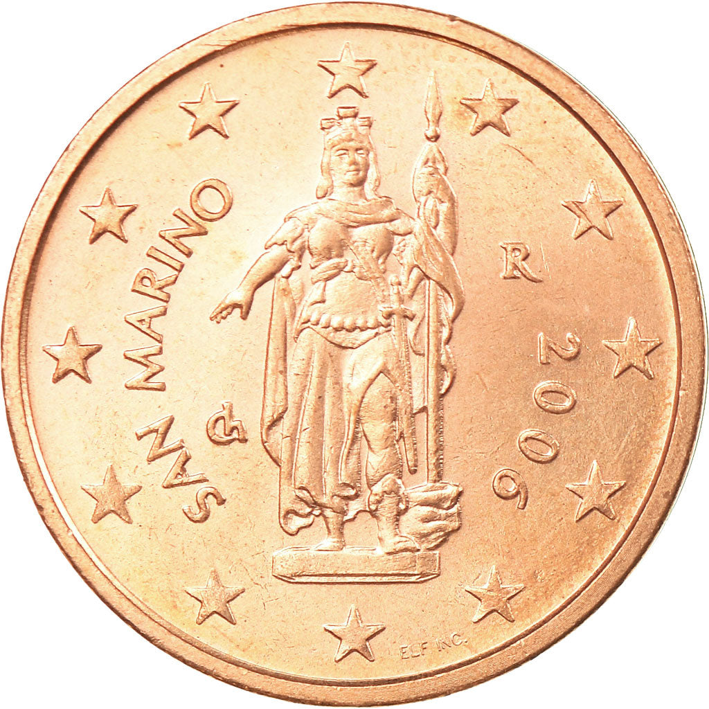 San Marino, 2 Euro Cent, 2006, SPL, Acciaio placcato rame, KM:441