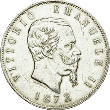 Coin, Italy, Vittorio Emanuele II, 5 Lire, 1872, Milan, AU(50-53), Silver