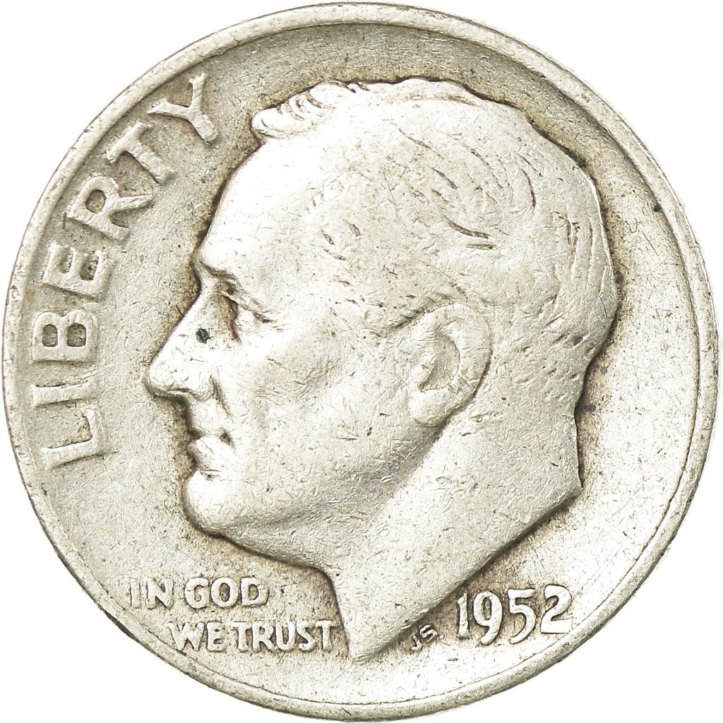 Coin, United States, Roosevelt Dime, Dime, 1952, U.S. Mint, Denver, VF(30-35)