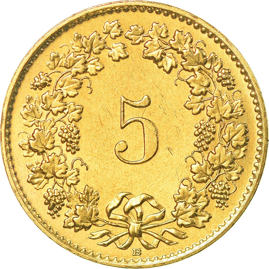 Coin, Switzerland, 5 Rappen, 1999, Bern, MS(63), Aluminum-Bronze, KM:26c