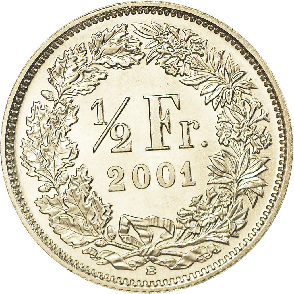 Coin, Switzerland, 1/2 Franc, 2001, Bern, Proof, MS(63), Copper-nickel, KM:23a.3
