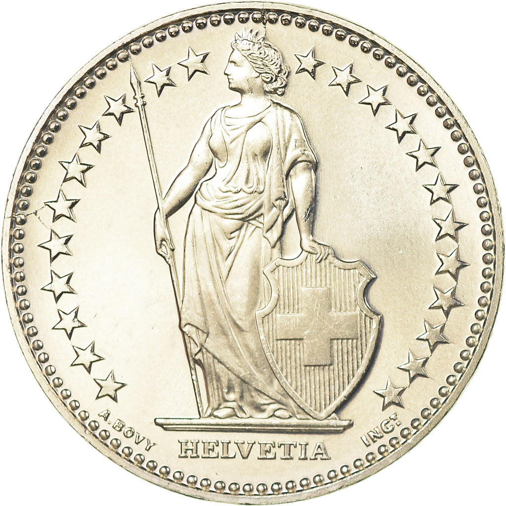Coin, Switzerland, 2 Francs, 2001, Bern, Proof, MS(63), Copper-nickel, KM:21a.3