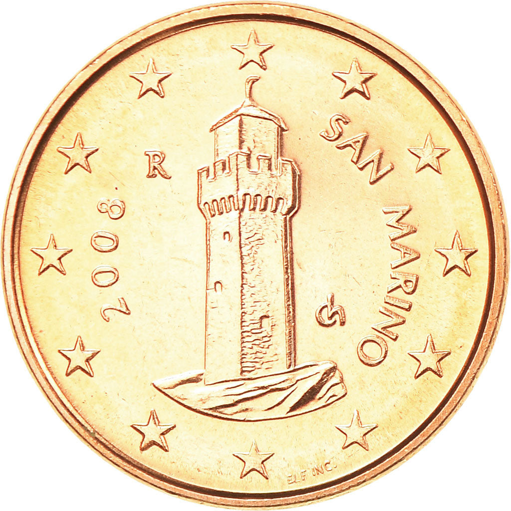 San Marino, Euro Cent, 2008, MS(63), Copper Plated Steel, KM:440