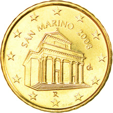 San Marino, 10 Euro Cent, 2008, MS(63), Brass, KM:482