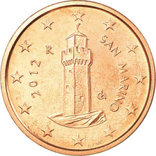 San Marino, Euro Cent, 2012, MS(63), Copper Plated Steel, KM:440