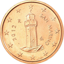 San Marino, Euro Cent, 2012, MS(63), Copper Plated Steel, KM:440