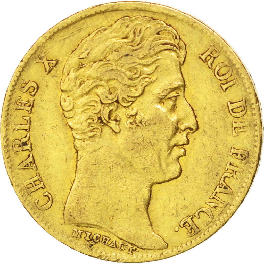 Francia, Charles X, 20 Francs, 1826, Perpignan, BB, Oro, KM:726.2, Gadoury:10...