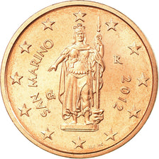 San Marino, 2 Euro Cent, 2012, MS(63), Copper Plated Steel, KM:441