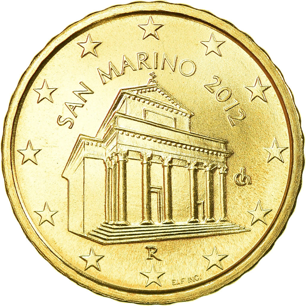 San Marino, 10 Euro Cent, 2012, UNZ, Messing, KM:482