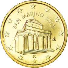 San Marino, 10 Euro Cent, 2012, MS(63), Brass, KM:482